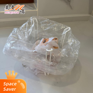 White Painted Desktop Trash Can Holder