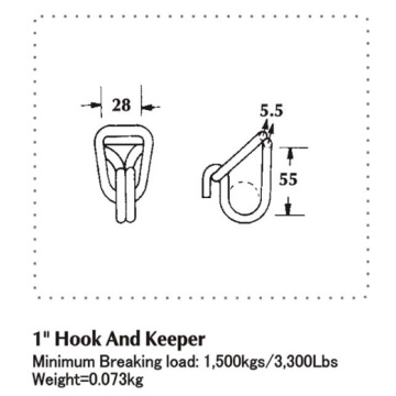 1 &quot;πλάτος γάντζου Swan με φορτίο διακοπής 1500 KG