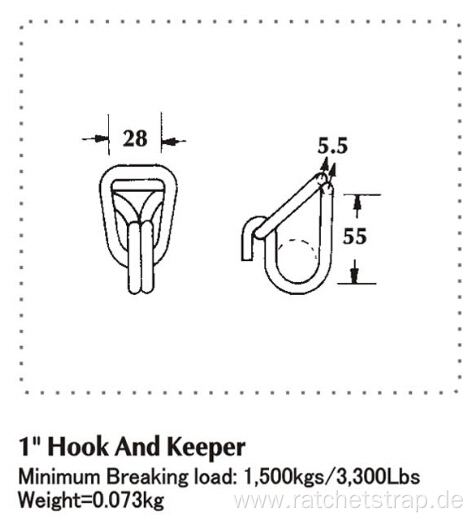 1" Swan Hook Width With Break Load 1500 KG