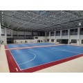 Umweltfreundliche Kunststoff-Sportbodenschutzmatte 4,5 mm Vinyl-PVC-Sporthallen-Fußballplatz-Bodenbelag Futsal-Bodenmatte
