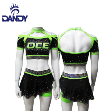 Girls short sleeve crop cheer uniforms