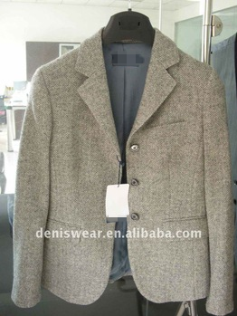 mens wool blend tweed blazer