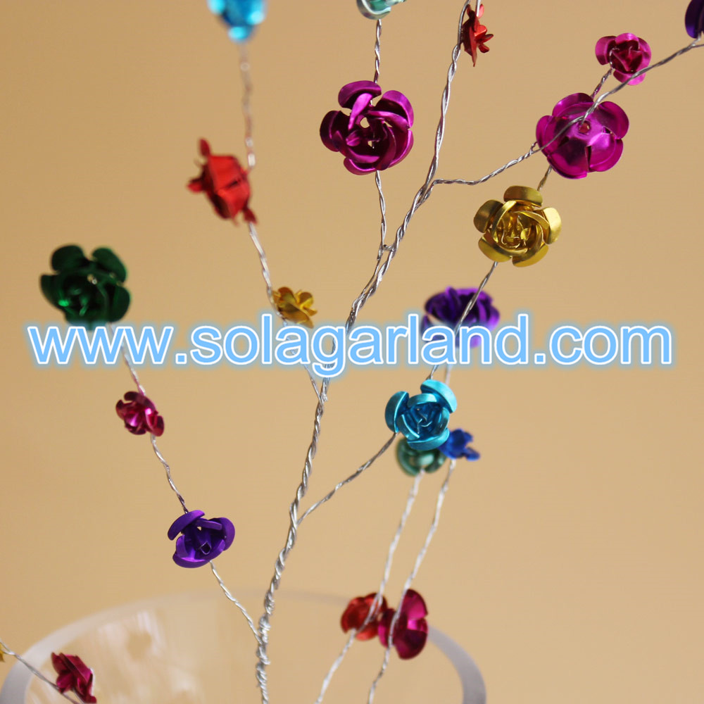 Aluminum Rose Flower Beads Branch