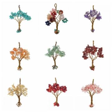 Natural Chip Semi Precious Stone Beads Life of Tree Pendant