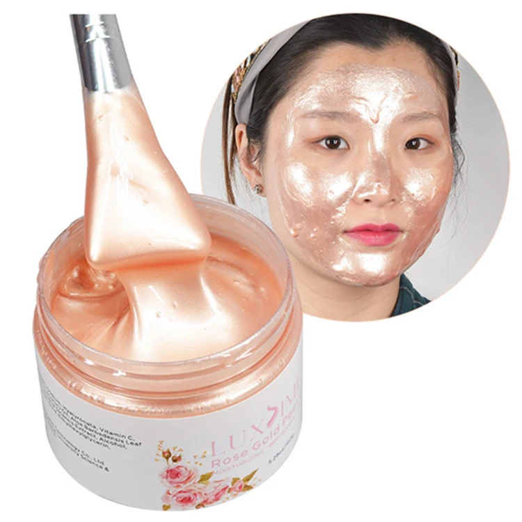 OEM Facial Remove Blackhead 24K Gold Crystal Gel Clay Rose Petal Face Peel off Mask