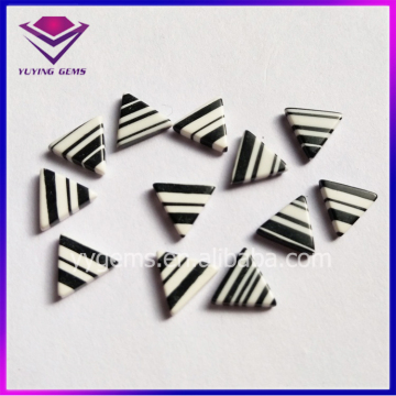 Handmade Triangle Synthetic Stripe Flat Turquoise Cabochon Decoration Stone