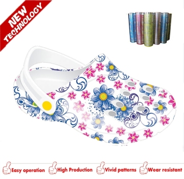 Attractive flowers design transferred paper and film for women shoe