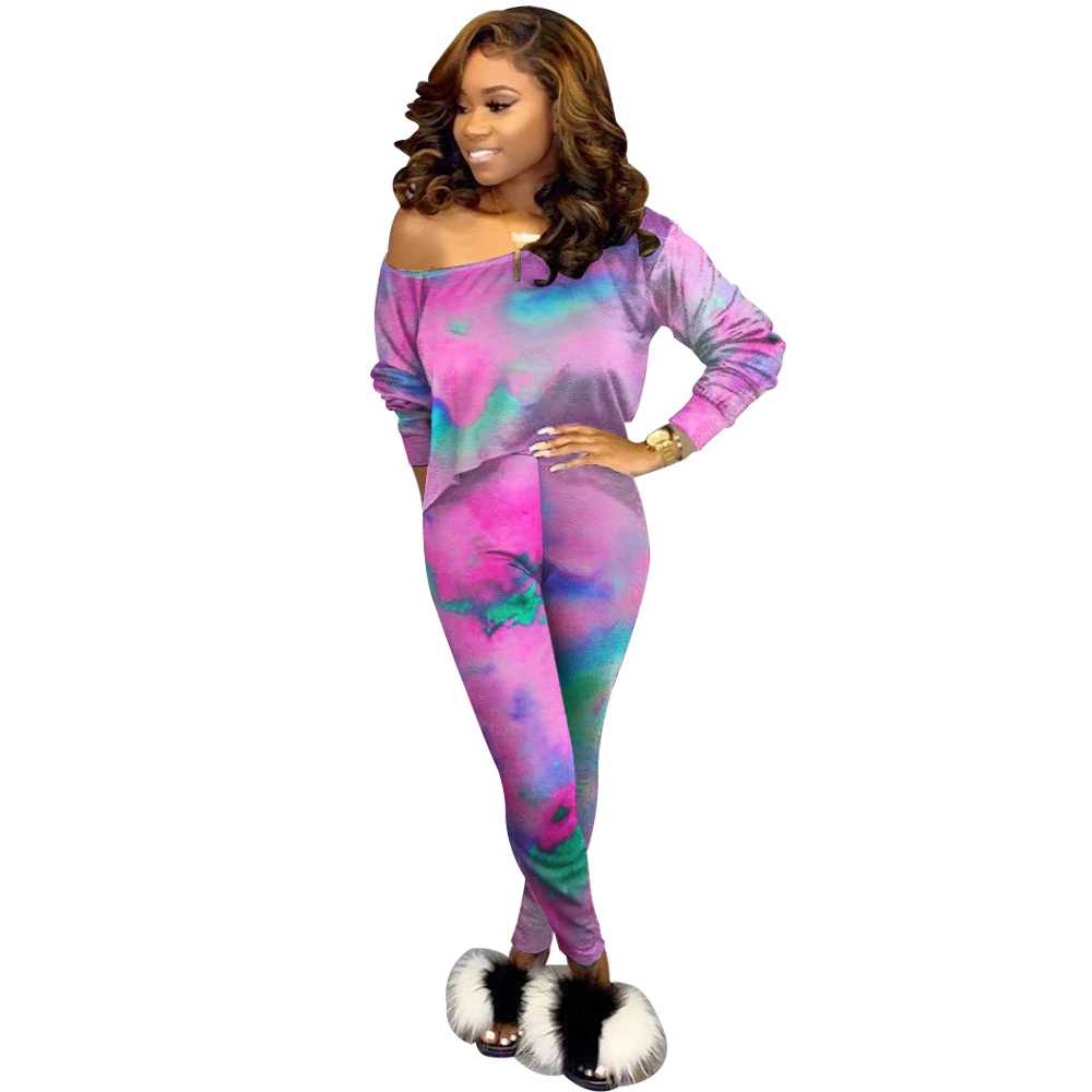 Factory Wholesale Newest Fall Autumn Printed Set Sexy 2020 Ladies Two Piece Sport Women Sets Gym Custom