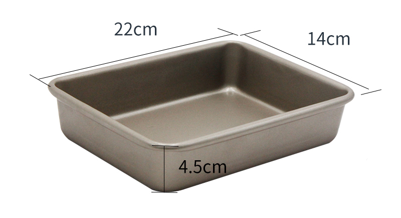 Molde para pasteles rectangular de acero al carbono dorado champán de 9 " 9“Champagne gold rectangular carbon steel cake pan