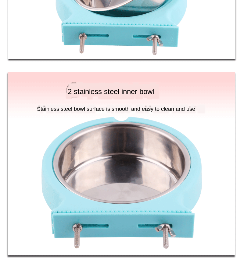 New Stainless Steel Bowl For Pet Hanging Bowl Tableware Anti-tumble Dog Basin