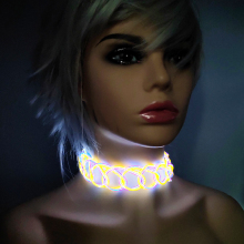 Adjustable LED Light Up Choker EL Wire Rave Necklace