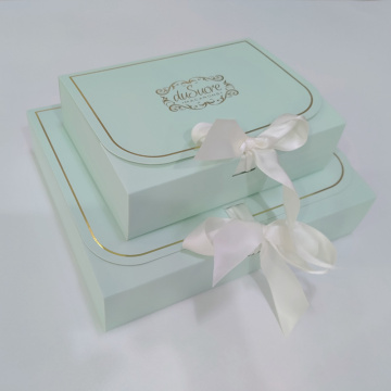 Custom Macarons Bakery Pastry Box With Ivory Ribbon