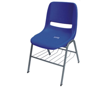 fashion PP stacking lecture chair supportive side visitors chair with book basket 