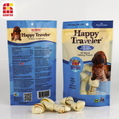 Dog Treat Packaging Zipper Stand Up Pouch