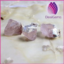 Natural rough rose quartz Pendant