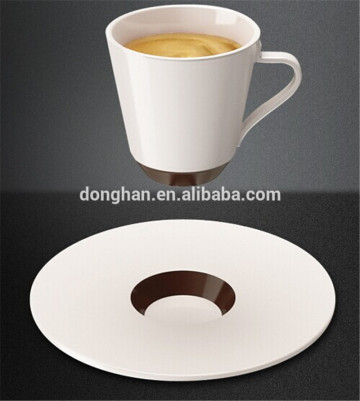 high quality white porcelain coffee mug with saucer with low price