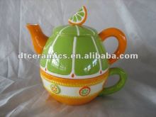 orange shaped ceramic teapot