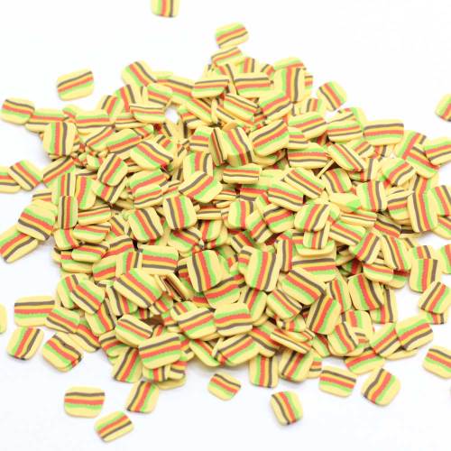 Hamburger Mini Multi Layers Verschiedene Farben 500 g / Los Kawaii Burger Weiche Polymer Clay Slice Perlen Schleim Herstellung Spielzeug Schleimfüller