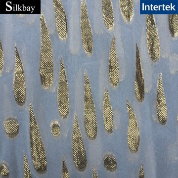 9mm Silk Metallic Chiffon Lurex Fabric
