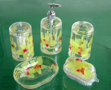 acrylic shampoo bottle,tumbler,cotton bud holder,tooth brush holder,nail brush,soap dish