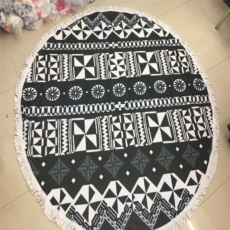 Round Kids Beach Towel Logo 100٪ قطن