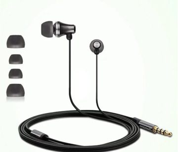 black color In-ear Wire Earphone