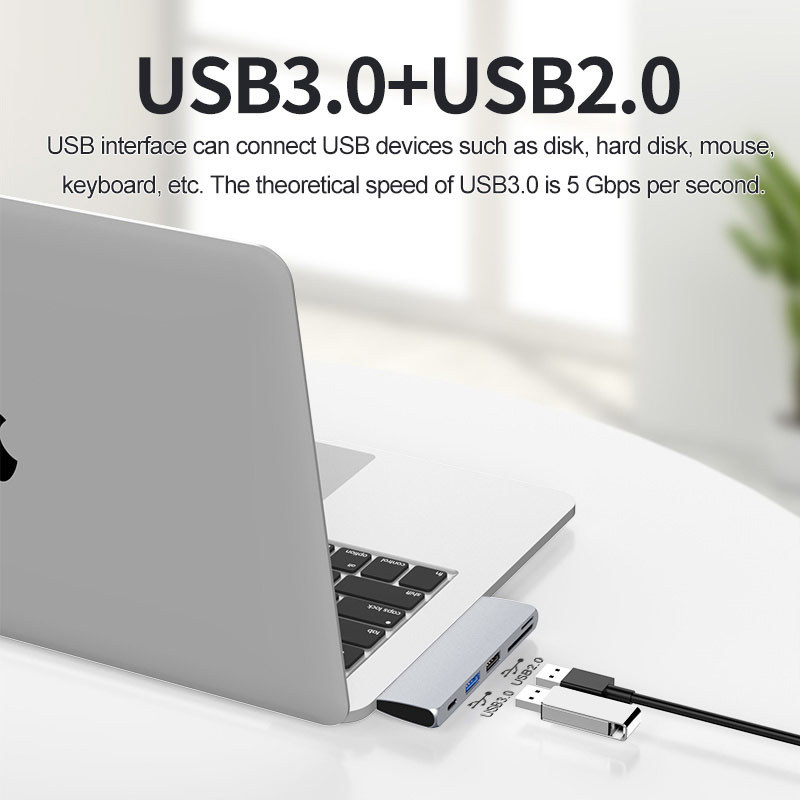 موزع USB C متعدد الوظائف مع شاحن PD