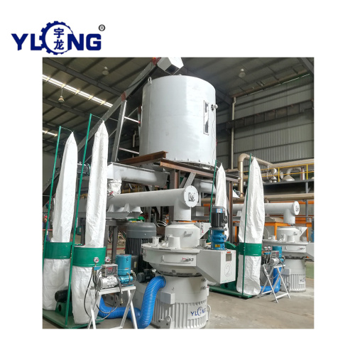 Vertical ring die sawdust powder pellet production line