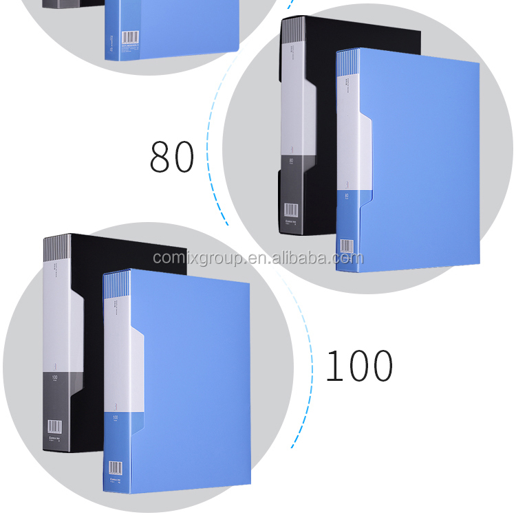 Comix 40 60 80 100 Pockets Colorful Index A4 Size DIsplay Book