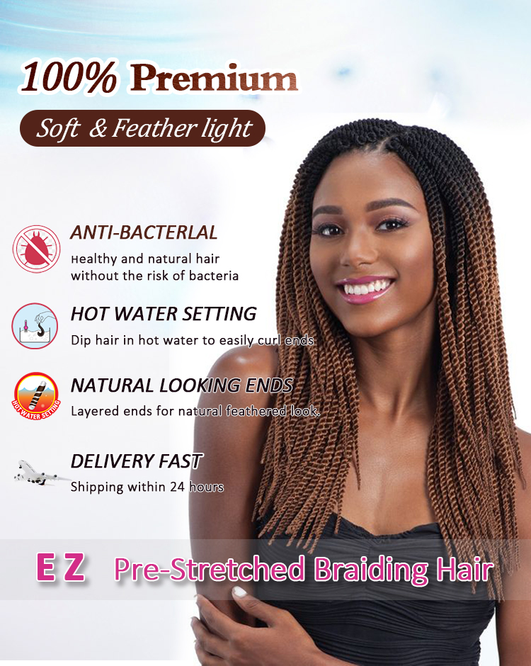 Wholesale 26 30 Inch Private Label Pre Stretched Prelayered Yaki braid Braid Professional Synthetic Fiber Braiding Hair