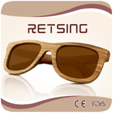 Natural wooden sunglasses frames with polarised lenses