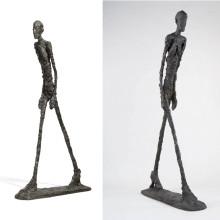 Antique Bronze Giacometti's Striding Walking Man Sculpture Statue