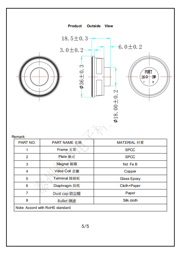 280Hz Moving-coil Londspeaker