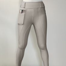 Donne grigio chiaro pantaloni calzoni equestri con tasche