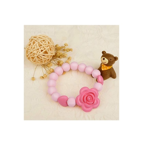 BPA Free Flower Silicone Beads Bracelet dla Baby / Girls