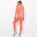 crop top met lange mouwen Fitness Set dames