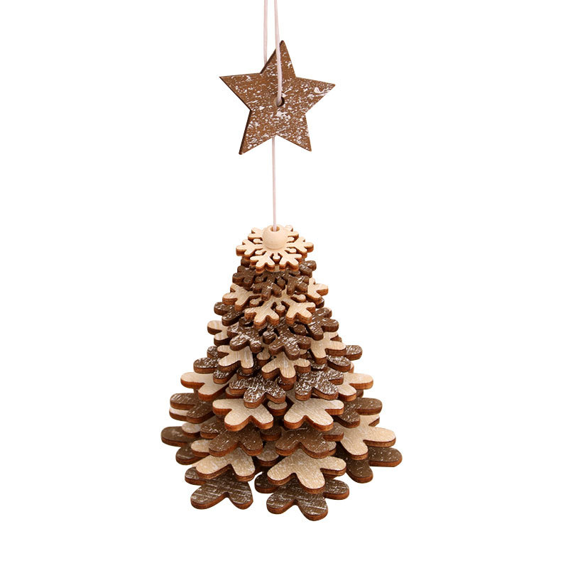 Christmas decorations wooden bell pendant wind chimes pendant Christmas tree three-dimensional small ornaments Christmas gifts