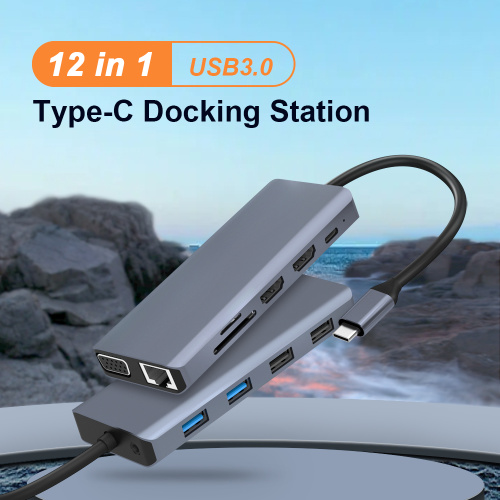 USB C Docking Station Triple Display HDMI VGA