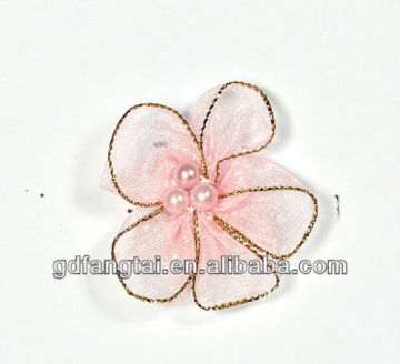 Cute pink round ribbon rosette badge for packing