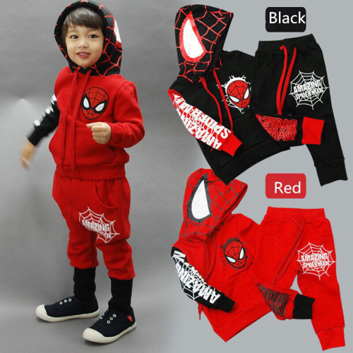 Spring children's hoodie + pants spiderman 2-piece infant boy sets