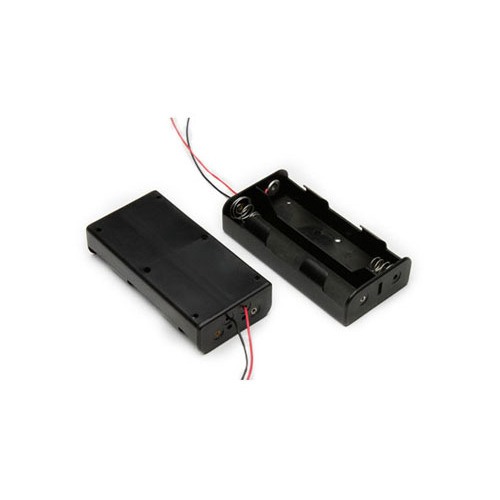 FBCB1158  black battery holder with wire leads