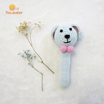 Кольцо-погремушка с собачкой ручной работы Amigurumi Dog