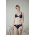 Ensemble soutien-gorge et bikini triangle sans fil à broder sans fil