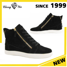 Wholesale Side Zipper Design Black Shoes Men Casual Sport Ankle Boots