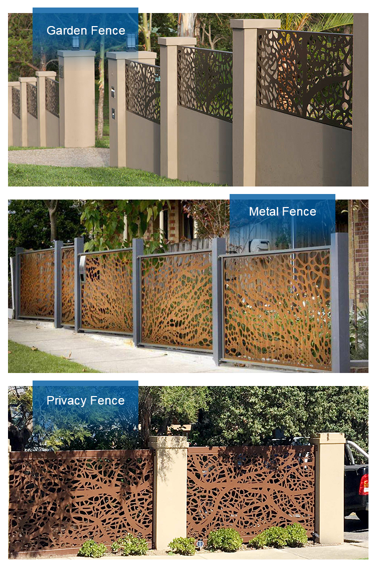 Outdoor Metal Fence Panels as Privacy Fencing sheet metal fence panel