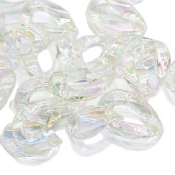 Twist Oval Open Ring Resin Bead Craft Διαφανή αλυσίδα Fit γυναικεία τσάντα Diy αξεσουάρ κορίτσια σκουλαρίκι κολιέ Ευρήματα