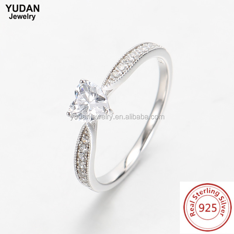 Wholesale Sterling silver jewelry wedding 925 italian silver ring diamond