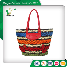 colorful women summer nature paper straw bags