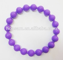 Hot Selling Bead silicone promotional bracelet, made of silicone, available in various designs