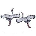 red-crowned crane design custom embroidery patches